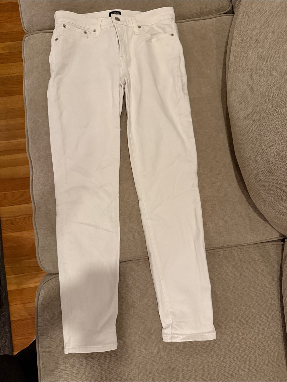 J. Crew Women’s White Mid-Rise Skinny Jeans